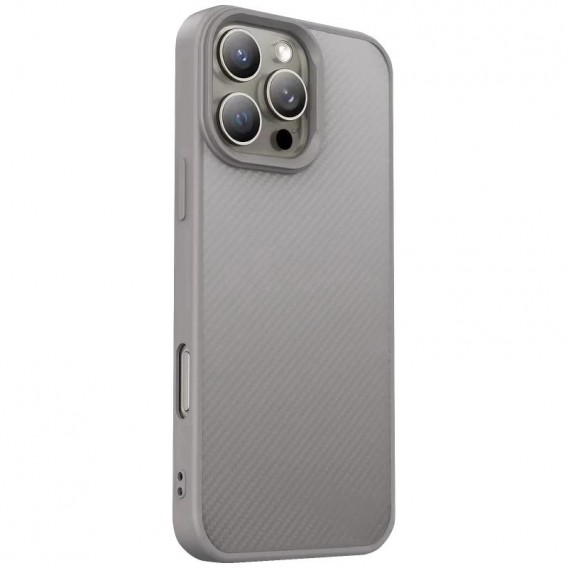 TPU чехол Carbon Protective with Magsafe для Apple iPhone 16 Pro Max (6.9") Grey