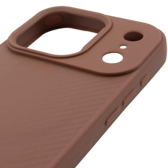TPU чохол Carbon Protective with Magsafe для Apple iPhone 17 Pro (6.3") Coffee