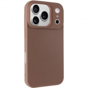 TPU чехол Carbon Protective with Magsafe для Apple iPhone 17 Pro Max (6.9 дюйма) Coffee