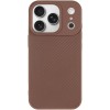 TPU чохол Carbon Protective with Magsafe для Apple iPhone 17 Pro Max (6.9") Coffee