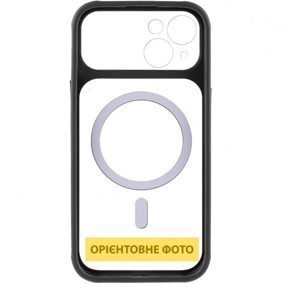 Чохол TPU+PC GETMAN Moon Clear with MagSafe для Apple iPhone 15 (6.1") Black