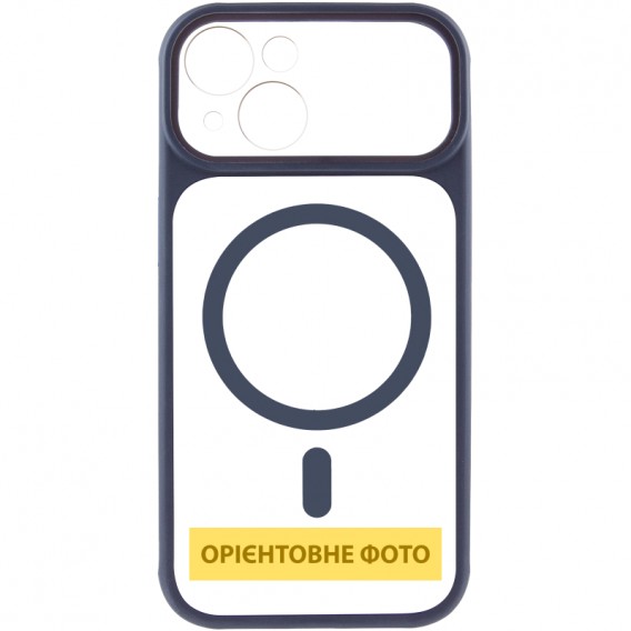 Чохол TPU+PC GETMAN Moon Clear with MagSafe для Apple iPhone 15 (6.1") Blue