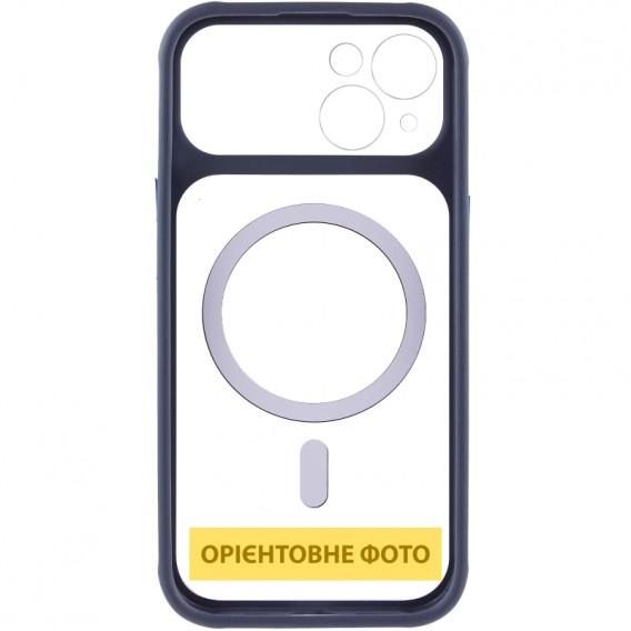 Чохол TPU+PC GETMAN Moon Clear with MagSafe для Apple iPhone 15 (6.1") Blue