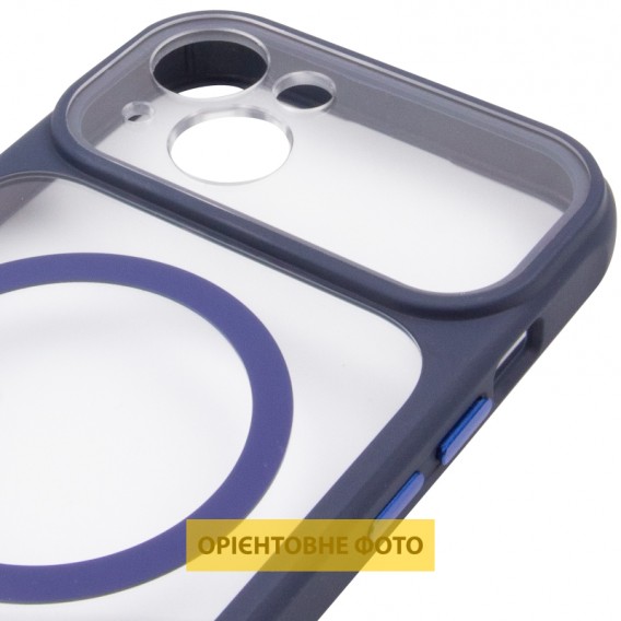 Чохол TPU+PC GETMAN Moon Clear with MagSafe для Apple iPhone 15 (6.1") Blue