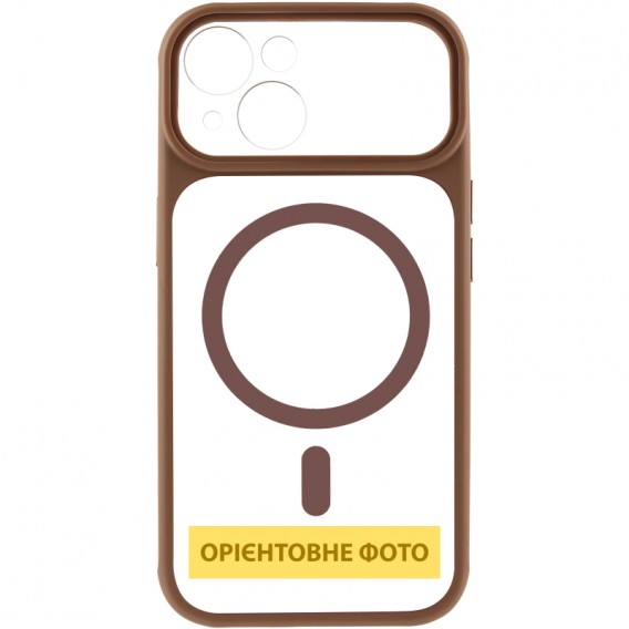 Чохол TPU+PC GETMAN Moon Clear with MagSafe для Apple iPhone 15 (6.1") Brown