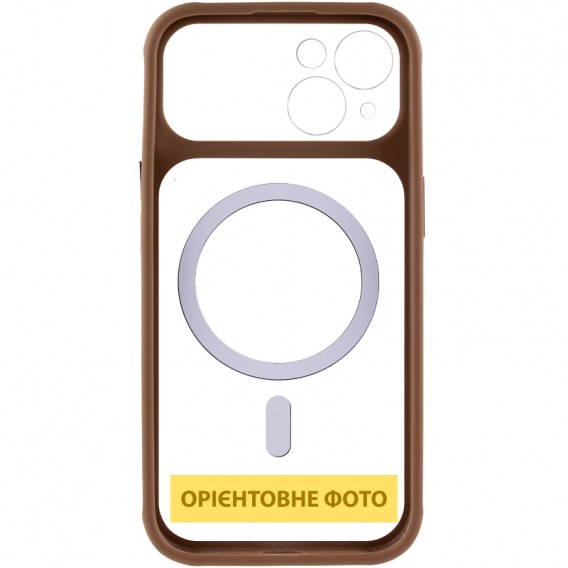 Чохол TPU+PC GETMAN Moon Clear with MagSafe для Apple iPhone 15 (6.1") Brown