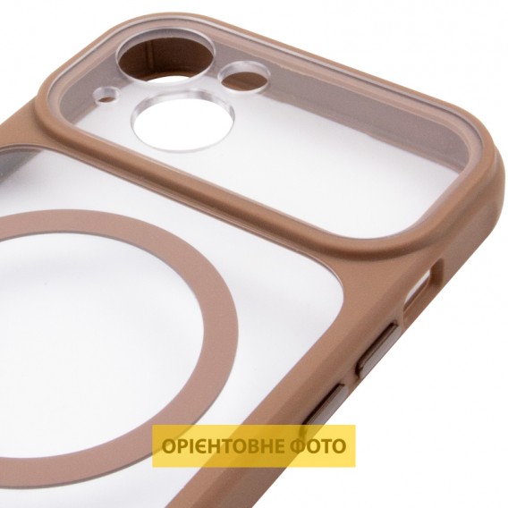 Чохол TPU+PC GETMAN Moon Clear with MagSafe для Apple iPhone 15 (6.1") Brown