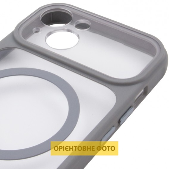 Чохол TPU+PC GETMAN Moon Clear with MagSafe для Apple iPhone 15 (6.1") Grey