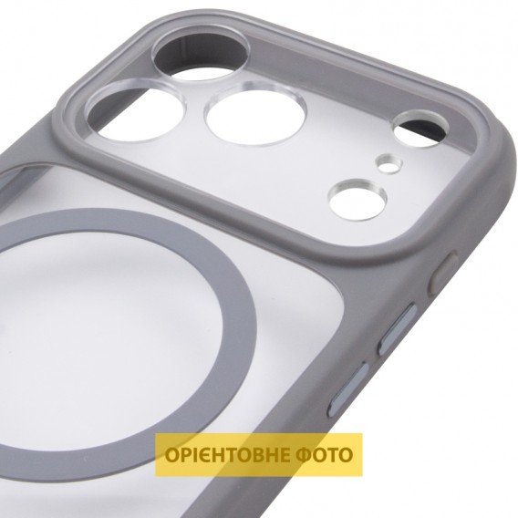 Чохол TPU+PC GETMAN Moon Clear with MagSafe для Apple iPhone 15 Pro (6.1") Grey