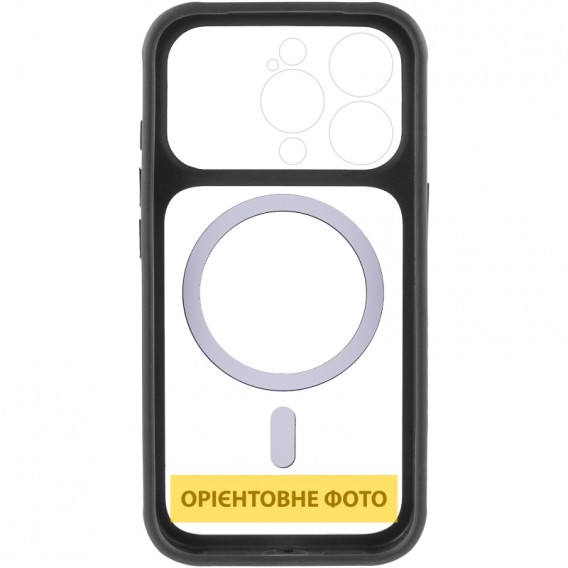 Чохол TPU+PC GETMAN Moon Clear with MagSafe для Apple iPhone 15 Pro (6.1") Black