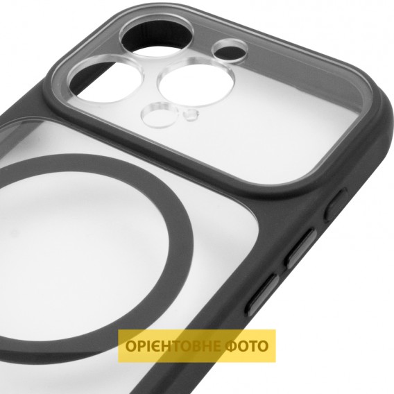 Чохол TPU+PC GETMAN Moon Clear with MagSafe для Apple iPhone 15 Pro Max (6.7") Black