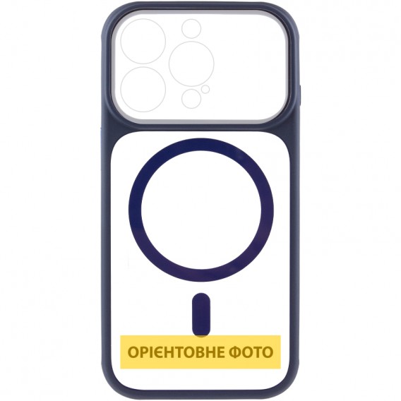 Чохол TPU+PC GETMAN Moon Clear with MagSafe для Apple iPhone 15 Pro Max (6.7") Blue