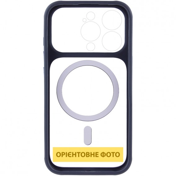 Чохол TPU+PC GETMAN Moon Clear with MagSafe для Apple iPhone 15 Pro Max (6.7") Blue
