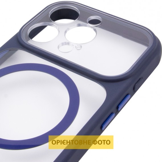 Чохол TPU+PC GETMAN Moon Clear with MagSafe для Apple iPhone 15 Pro Max (6.7") Blue