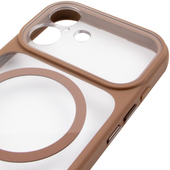 Чохол TPU+PC GETMAN Moon Clear with MagSafe для Apple iPhone 16 (6.1") Brown