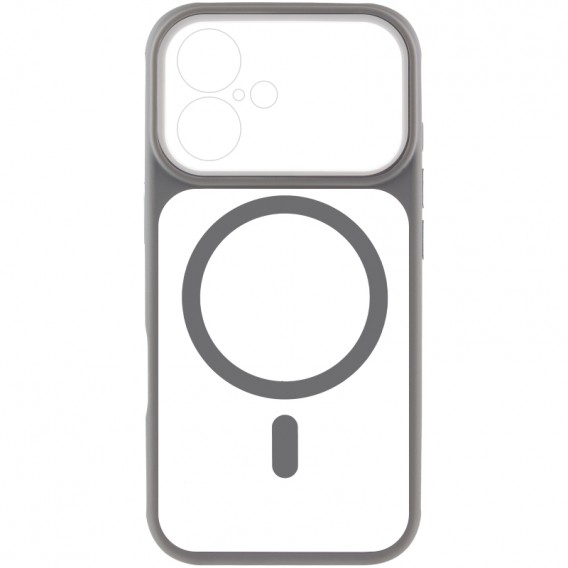 Чохол TPU+PC GETMAN Moon Clear with MagSafe для Apple iPhone 16 (6.1") Grey