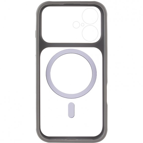 Чохол TPU+PC GETMAN Moon Clear with MagSafe для Apple iPhone 16 (6.1") Grey