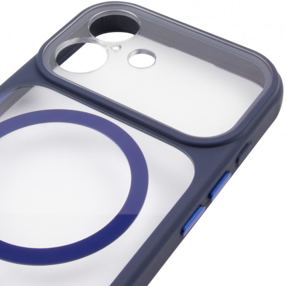 Чохол TPU+PC GETMAN Moon Clear with MagSafe для Apple iPhone 16 (6.1") Blue