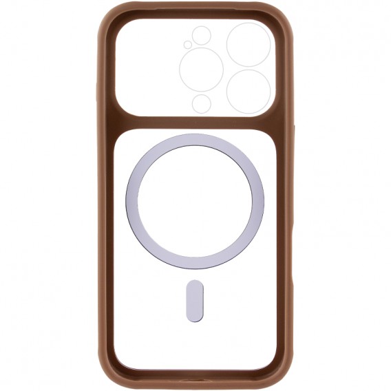 Чохол TPU+PC GETMAN Moon Clear with MagSafe для Apple iPhone 16 Pro (6.3") Brown