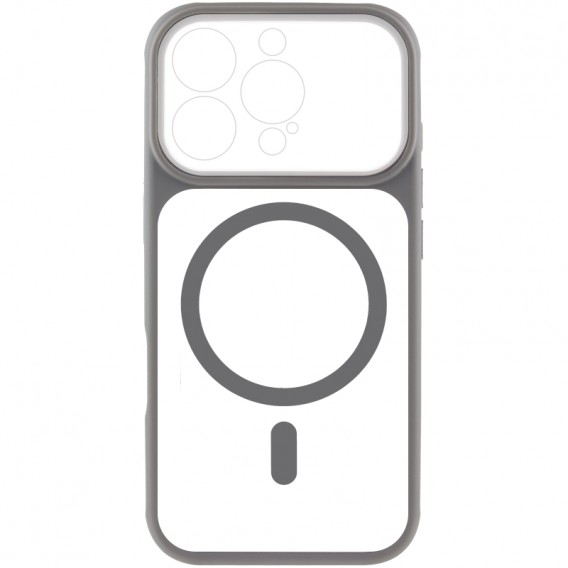Чохол TPU+PC GETMAN Moon Clear with MagSafe для Apple iPhone 16 Pro Max (6.9") Grey
