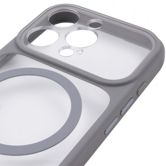 Чохол TPU+PC GETMAN Moon Clear with MagSafe для Apple iPhone 16 Pro Max (6.9") Grey