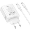 МЗП Hoco C162A Source PD40W (1USB-C) + кабель Type-C to Type-C White