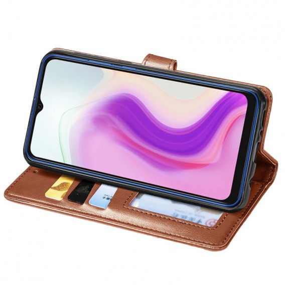 Шкіряний чохол-книжка GETMAN Gallant (PU) для Umidigi A9 Коричневий