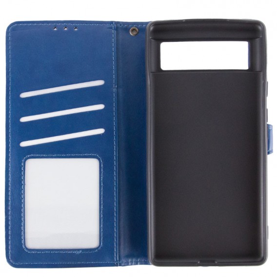Кожаный чехол-книжка GETMAN Gallant (PU) для Google Pixel 6 Синий
