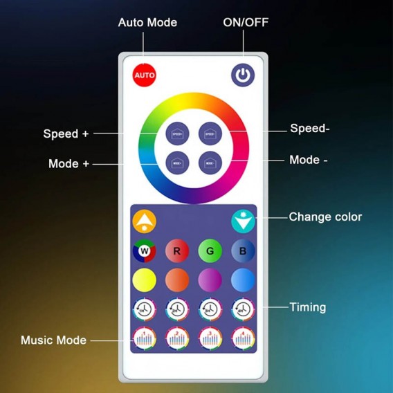 Настільна LED лампа RGB Intelligent circular atmosphere light Bluetooth USB with app Black