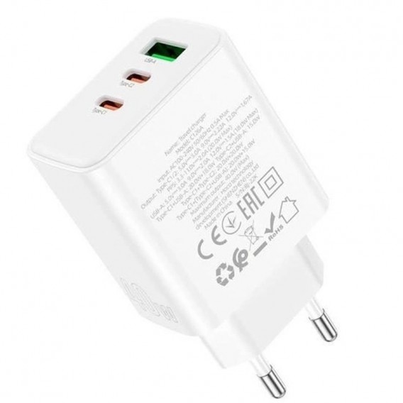 МЗП Hoco C126A PD40W+QC3.0 (1USB/2Type-C) White