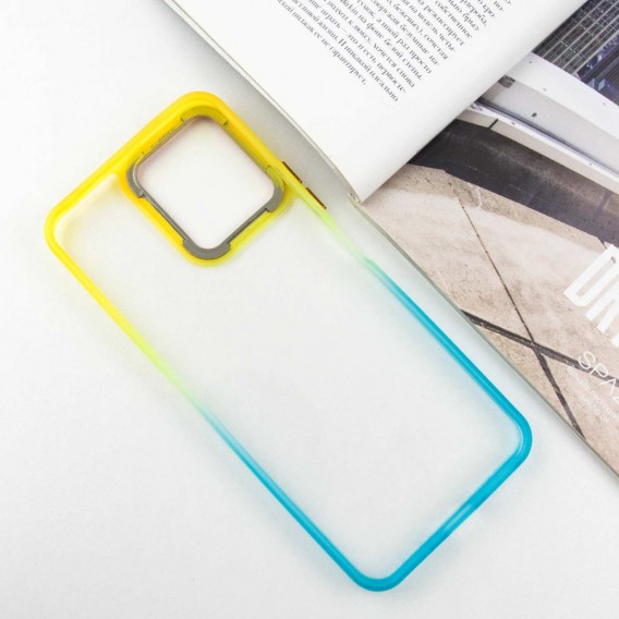 Чехол TPU+PC Fresh sip series для Xiaomi Redmi 12 Бирюзовый / Оранжевый