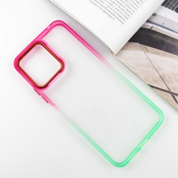 Чехол TPU+PC Fresh sip series для Xiaomi Redmi 12 Салатовый / Розовый