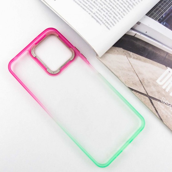 Чехол TPU+PC Fresh sip series для Xiaomi Redmi 12 Салатовый / Розовый