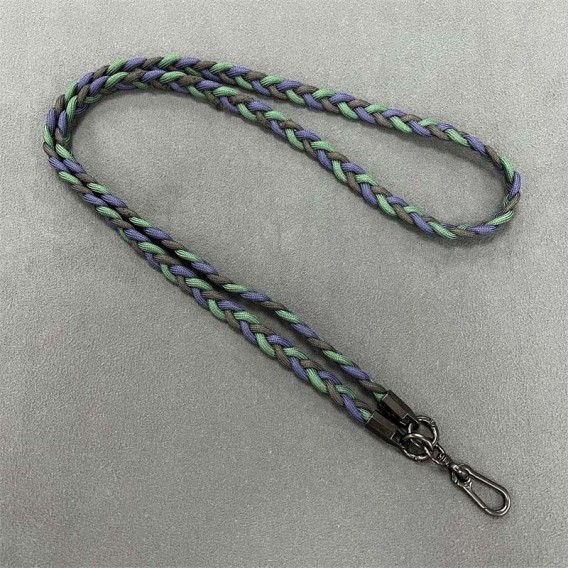 Плетений шнурок (5мм) 120см Black / Green / Blue