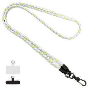 Плетенный шнурок (5мм) 120см Light Blue / Green