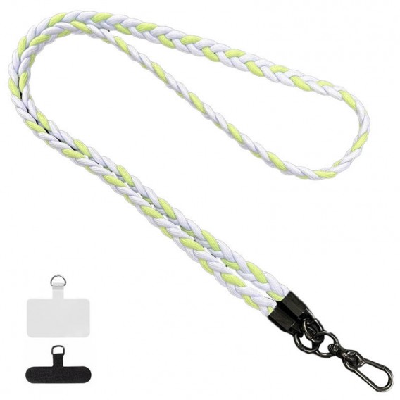 Плетений шнурок (5мм) 120см Light Blue / Green