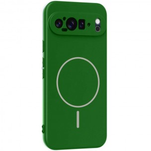 Чехол Silicone Cover Lakshmi Full Camera (AA) with MagFit для Google Pixel 9 Pro XL Зеленый / Dark green