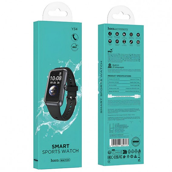 Смарт-годинник Hoco Y34 Smart sports watch (call version) Black