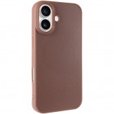 TPU чехол Carbon Protective with Magsafe для Apple iPhone 17 (6.3 дюйма) Coffee