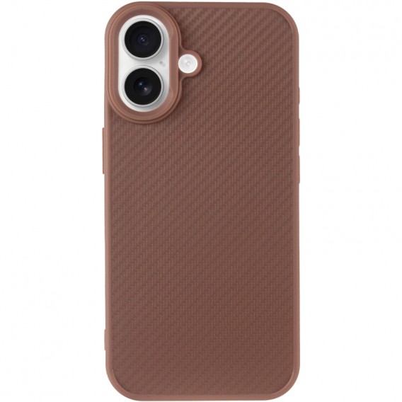 TPU чохол Carbon Protective with Magsafe для Apple iPhone 17 (6.3") Coffee