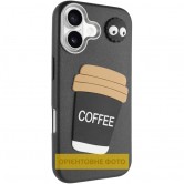 Чехол TPU Leather Toys для Apple iPhone 17 (6.3 дюйма) Coffee / Black