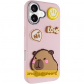 Чехол TPU Leather Toys для Apple iPhone 17 Air (6.5 дюйма) Capybara / Pink