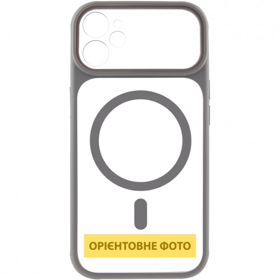 Чохол TPU+PC GETMAN Moon Clear with MagSafe для Apple iPhone 12 (6.1") Grey