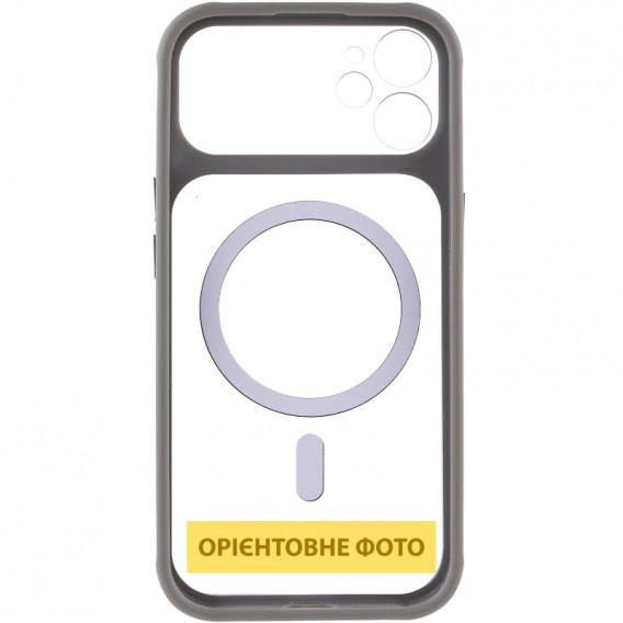 Чохол TPU+PC GETMAN Moon Clear with MagSafe для Apple iPhone 12 (6.1") Grey