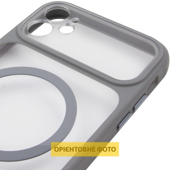 Чохол TPU+PC GETMAN Moon Clear with MagSafe для Apple iPhone 12 (6.1") Grey