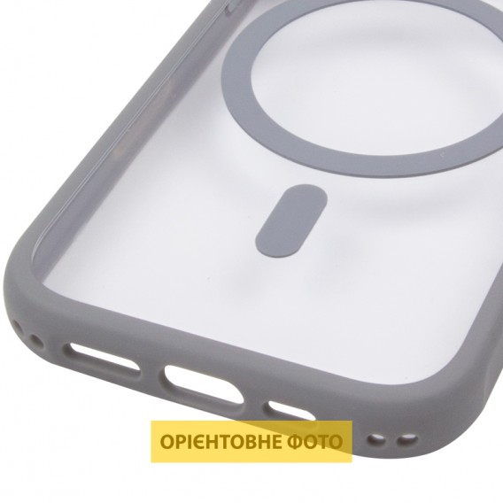 Чохол TPU+PC GETMAN Moon Clear with MagSafe для Apple iPhone 12 (6.1") Grey