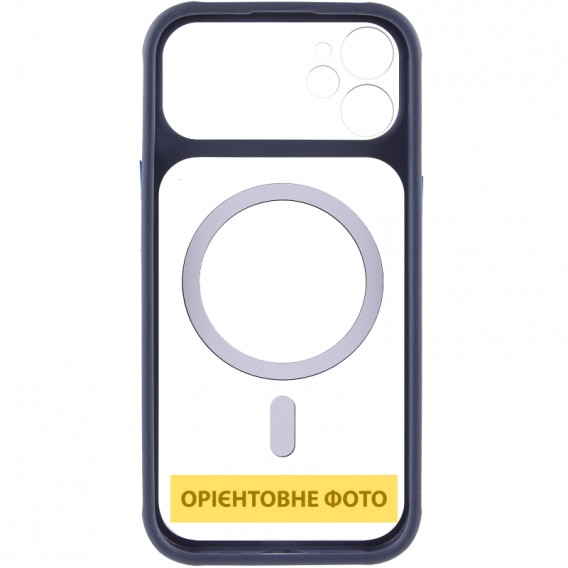 Чохол TPU+PC GETMAN Moon Clear with MagSafe для Apple iPhone 12 (6.1") Blue