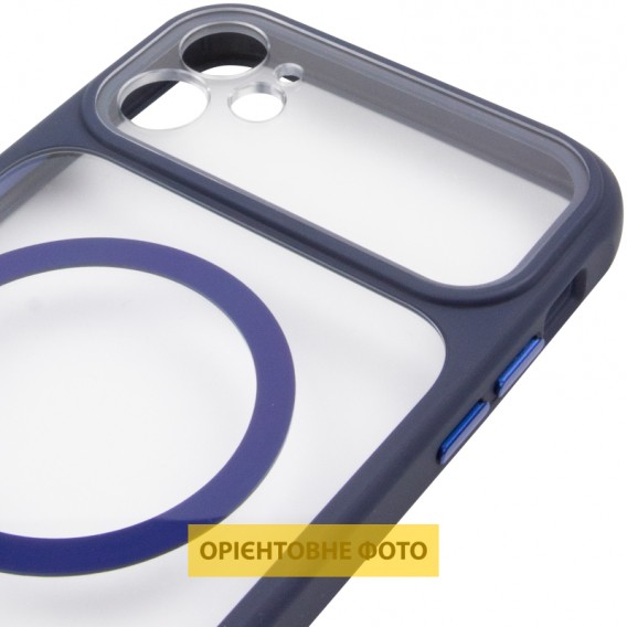 Чохол TPU+PC GETMAN Moon Clear with MagSafe для Apple iPhone 12 (6.1") Blue