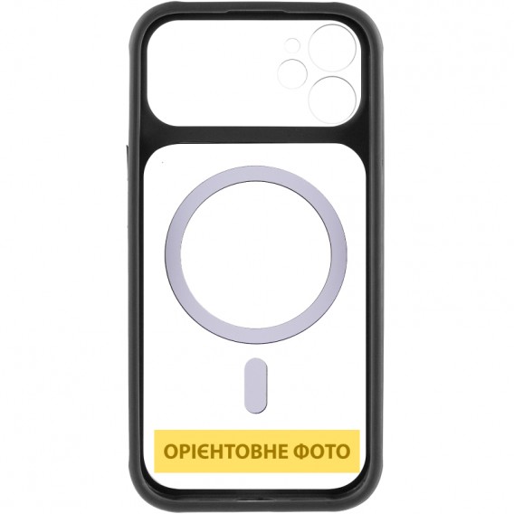 Чохол TPU+PC GETMAN Moon Clear with MagSafe для Apple iPhone 12 (6.1") Black