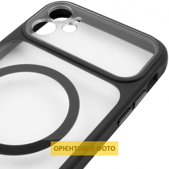 Чохол TPU+PC GETMAN Moon Clear with MagSafe для Apple iPhone 12 (6.1") Black